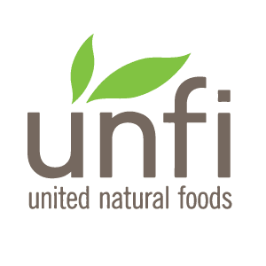 A green background with the words united natural foods in it.