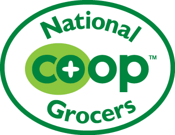 A green and white logo for national grocers.